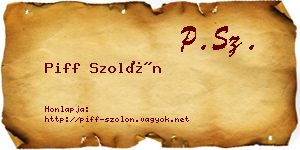 Piff Szolón névjegykártya
